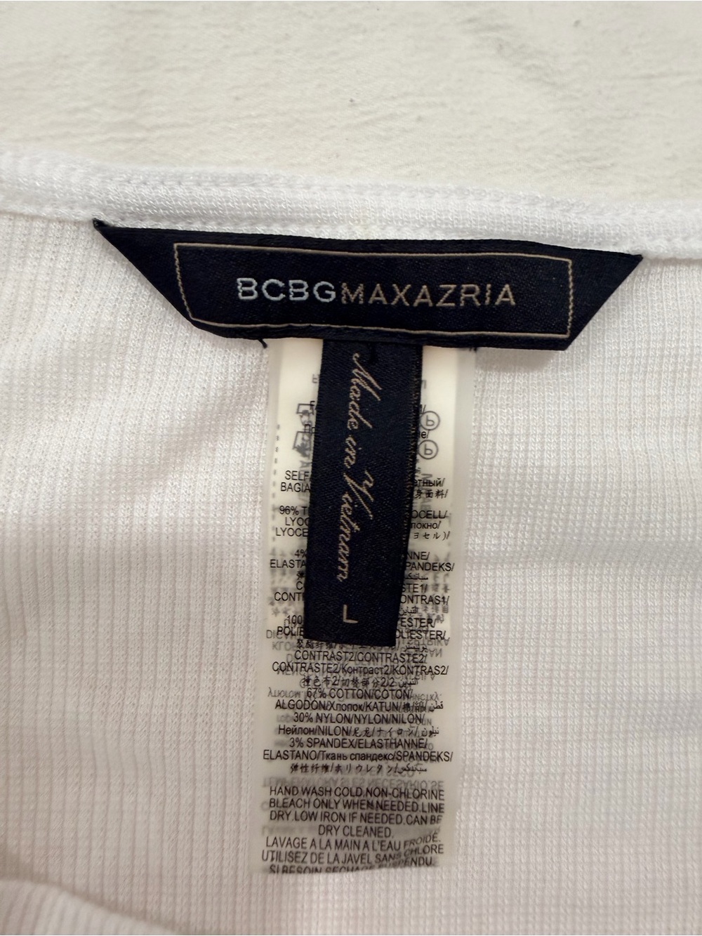 BCBGMaxAzria White Ruffle-Shoulder Tank Top - Picture 3 of 3